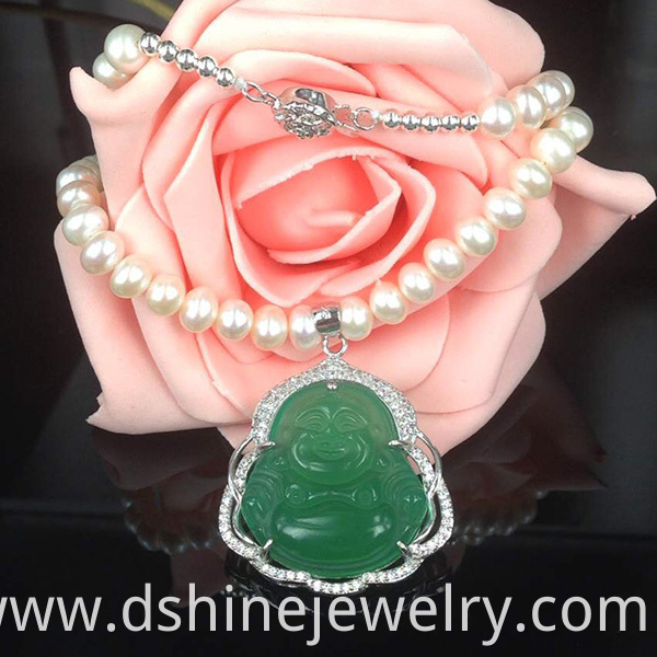 Jade Pendant Real Pearl Necklace Jewelry